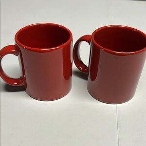 Waechtersbach Germany Plaid Red Ceramic Mugs